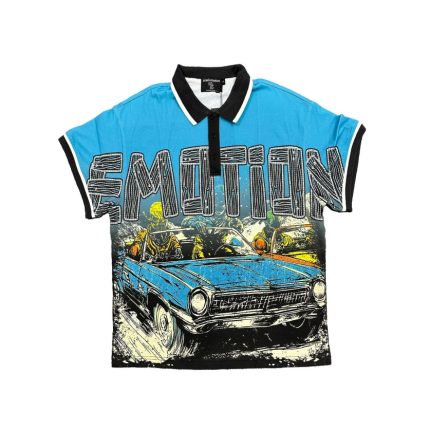 Mixed Emotion Blue Road Rage Button up Shirt