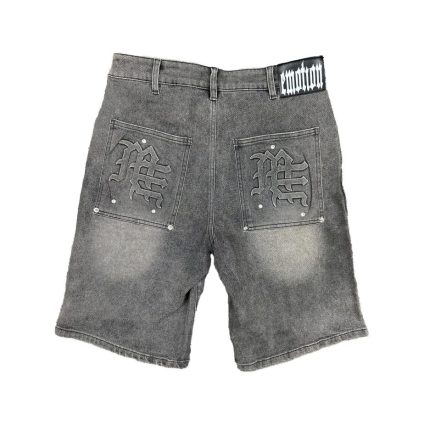 Mixed Emotion Paisley Denim Grey Shorts