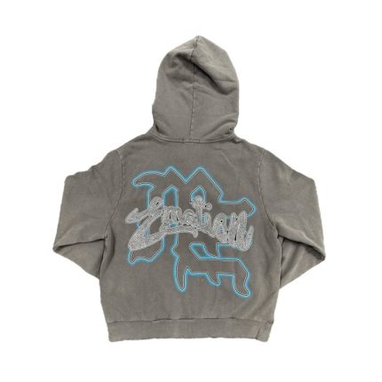 Mixed Emotional Grey Rhinestone Hoodie